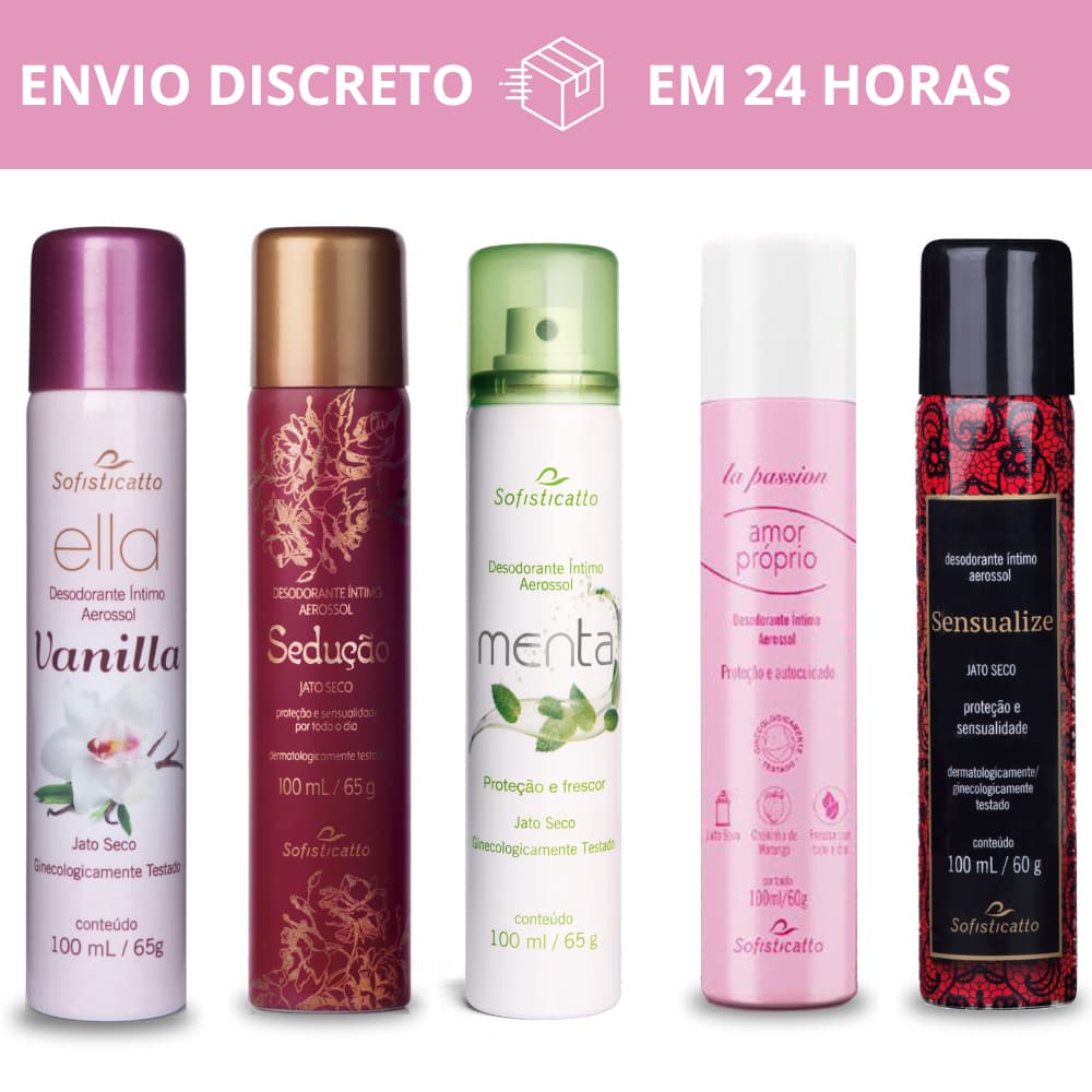 Desodorante Íntimo Aerossol Jato Seco Proteção e Frescor 100ml Sofisticatto