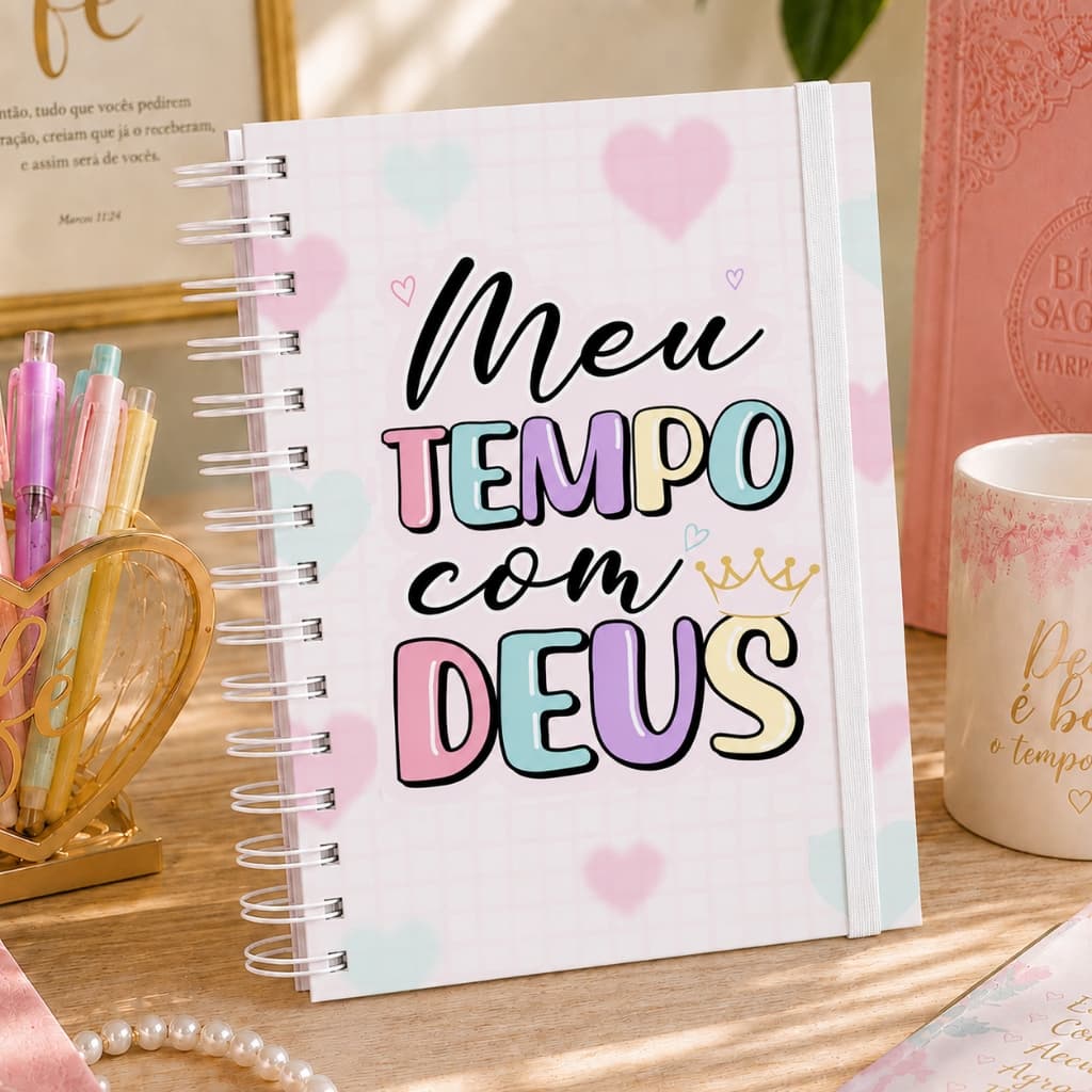 Planner Caderneta Meu Devocional Caderno de Anotações Minhas Orações Wire-o Capa Dura Cores