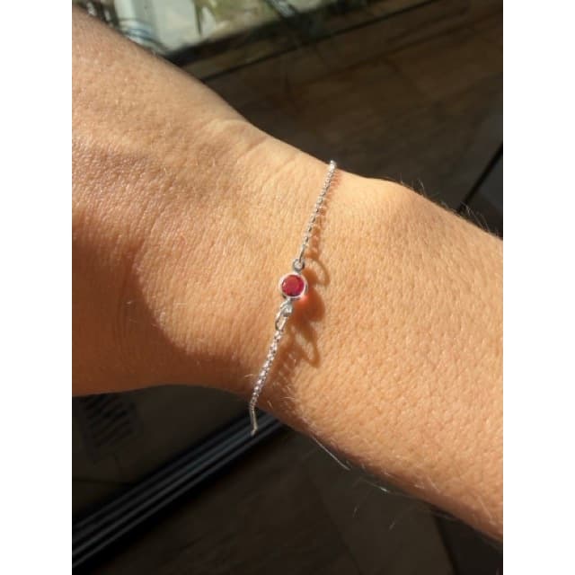 Pulseira infantil 1 zircônia | Rosa