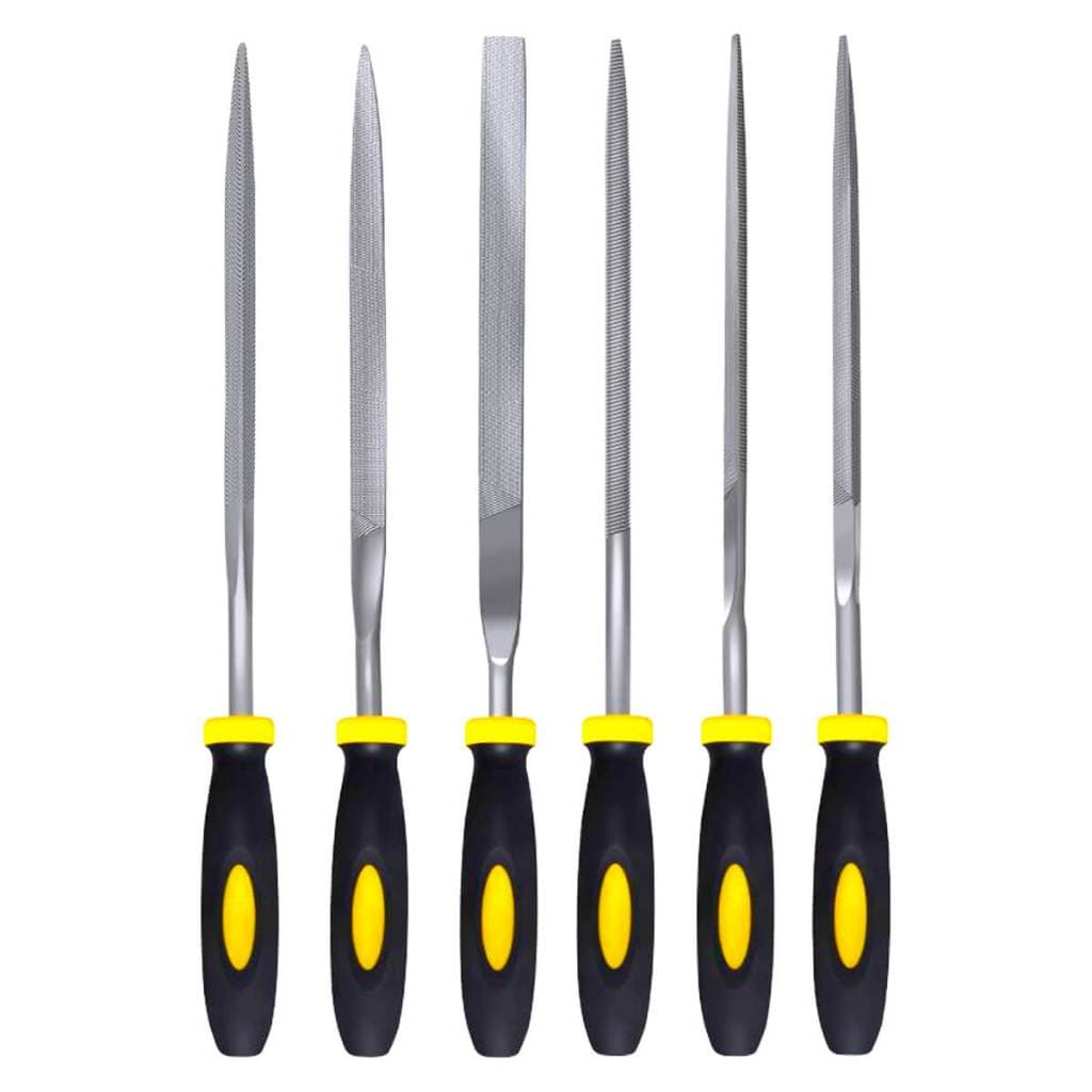JOGO DE LIMAS 6 PEÇAS EM AÇO TEMPERADO KIT PROFISSIONAL PARA MADEIRA METAL PLÁSTICO E ACABAMENTOS PRECISOS