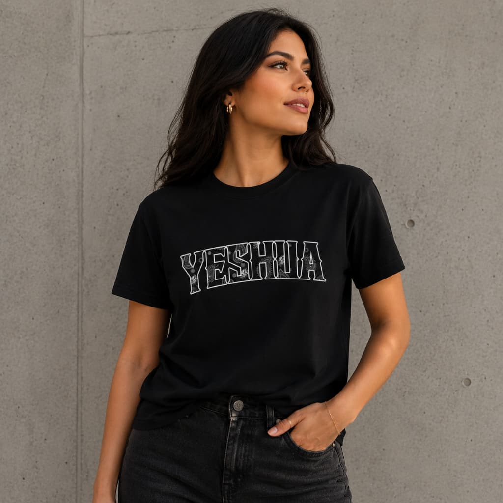 Camiseta Feminina Yeshua Cristã Estampada - Blusa Feminina Evangélica