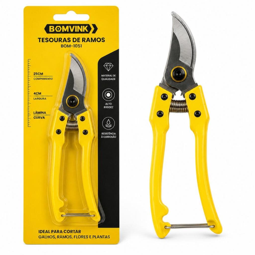Tesoura de Poda Profissional para Galhos Jardim 25cm Bomvink