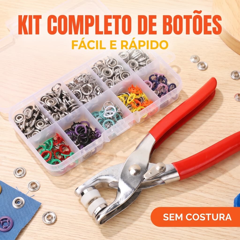 Alicates para botones metálicos herramientas de costura DIY kit de reparación de ropa botones de colores ropa para bebés