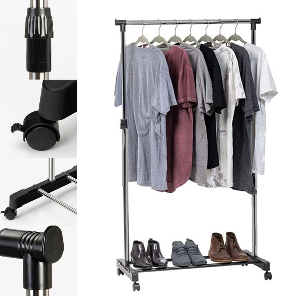 Organizador de Roupas Cabideiro Portátil Multifuncional com Rodinhas Resistentes