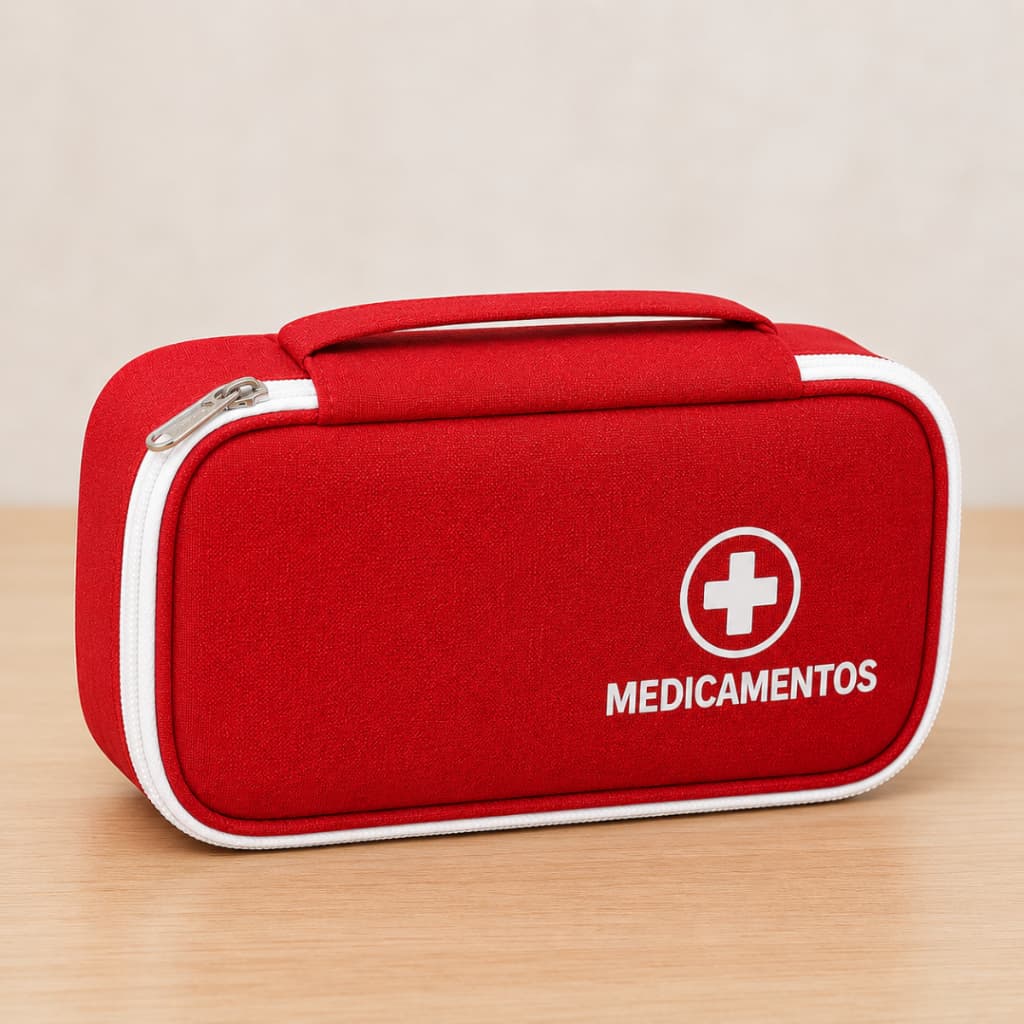 Necessaire Porta Medicamentos Organizadora Com Zíper E Alça Bordada Necessaire Porta Medicamentos Bolsa Medicamentos