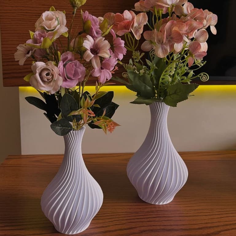Kit 2 Vasos Decorativos em Espiral - Varias Cores Decoração de Sala