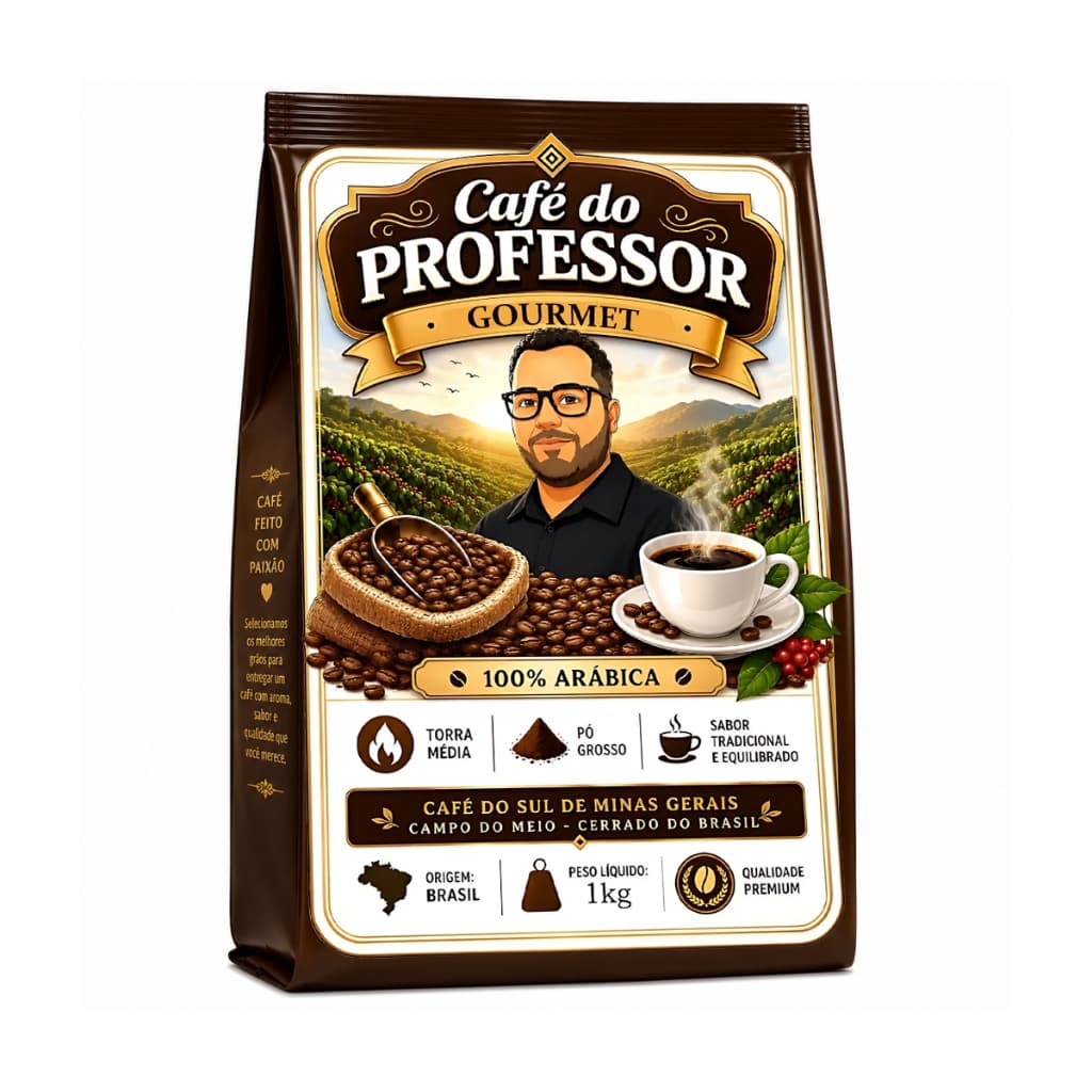 Café do Professor Gourmet 1kg Torrado e Moído Premium Alta Qualidade