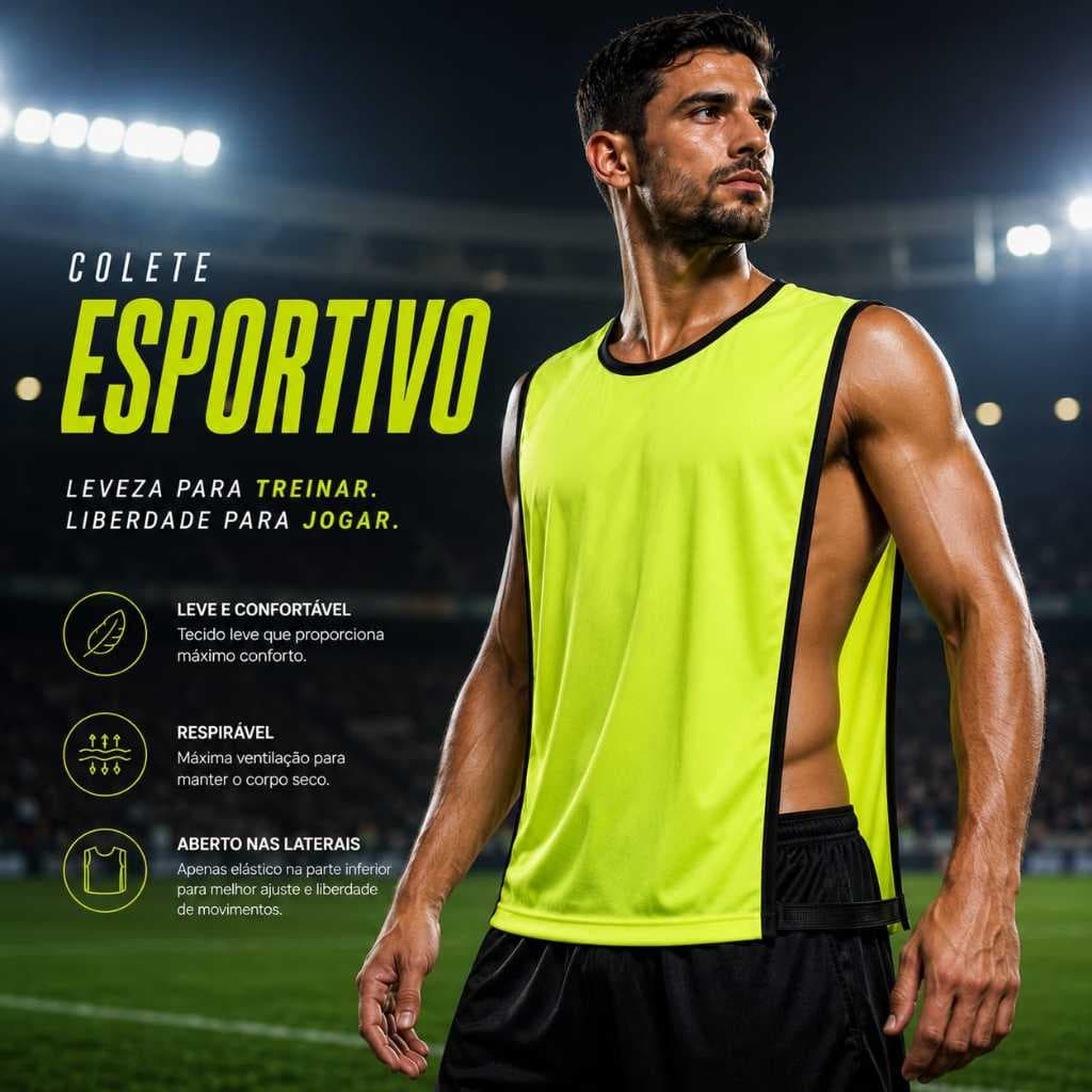 Coletes para Organização e Identificação em Eventos Esportivos, Futebol Treino e Jogo, Igreja e Estacionamento | Equipe