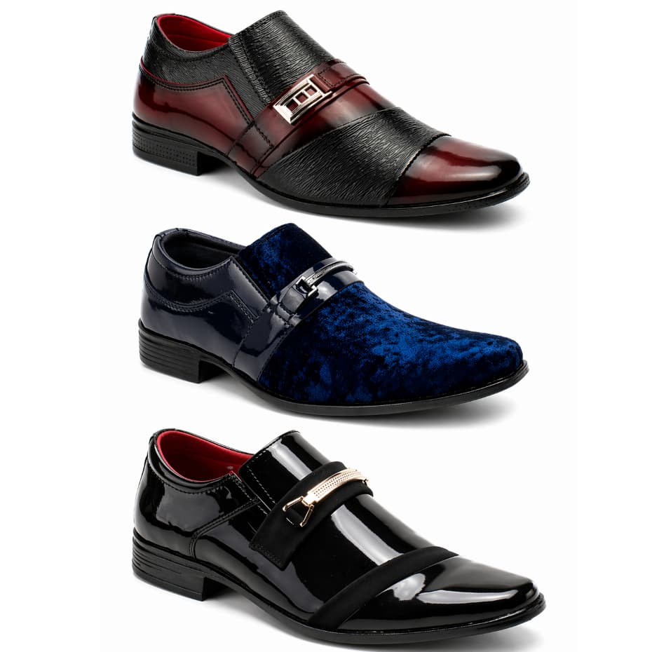 Sapato Social Masculino Kit 3 Pares Confortável Estiloso Moderno Lançamento