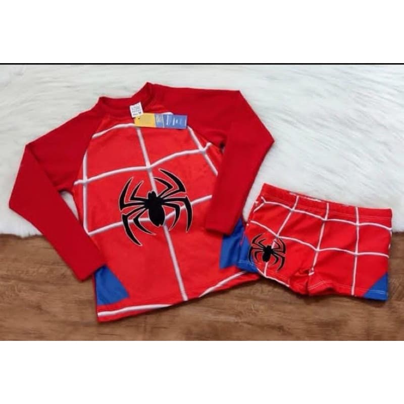 Kit Conjunto Praia Piscina Infantil Homem Aranha UV Menino 2 a 8 Anos