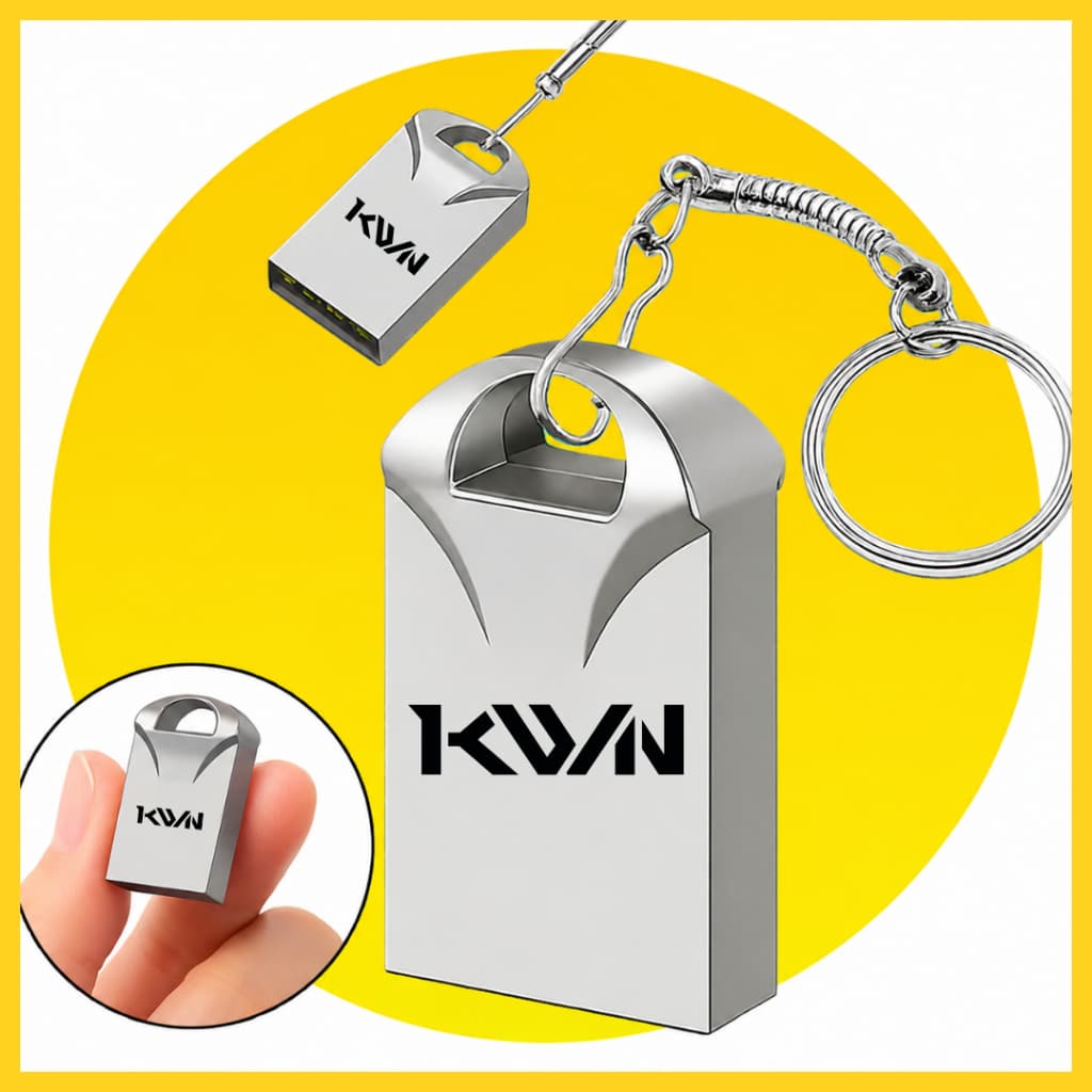 Pendrive 32GB Mini Chaveiro Resistente Rápido Usb Metal Cor Prata Alta Velocidade Compatível Desktop Pc Notebook Som