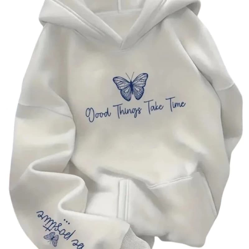Moletom Feminino Várias Cores Estampa Borboleta 100% Algodão Frio Inverno Blusa de Frio