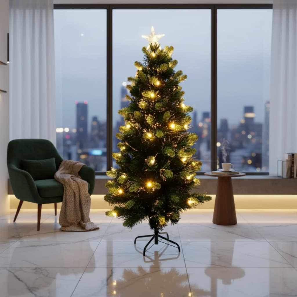 Árvore Natal Pinheirinho Estrela Iluminação Led Bivolt 150CM