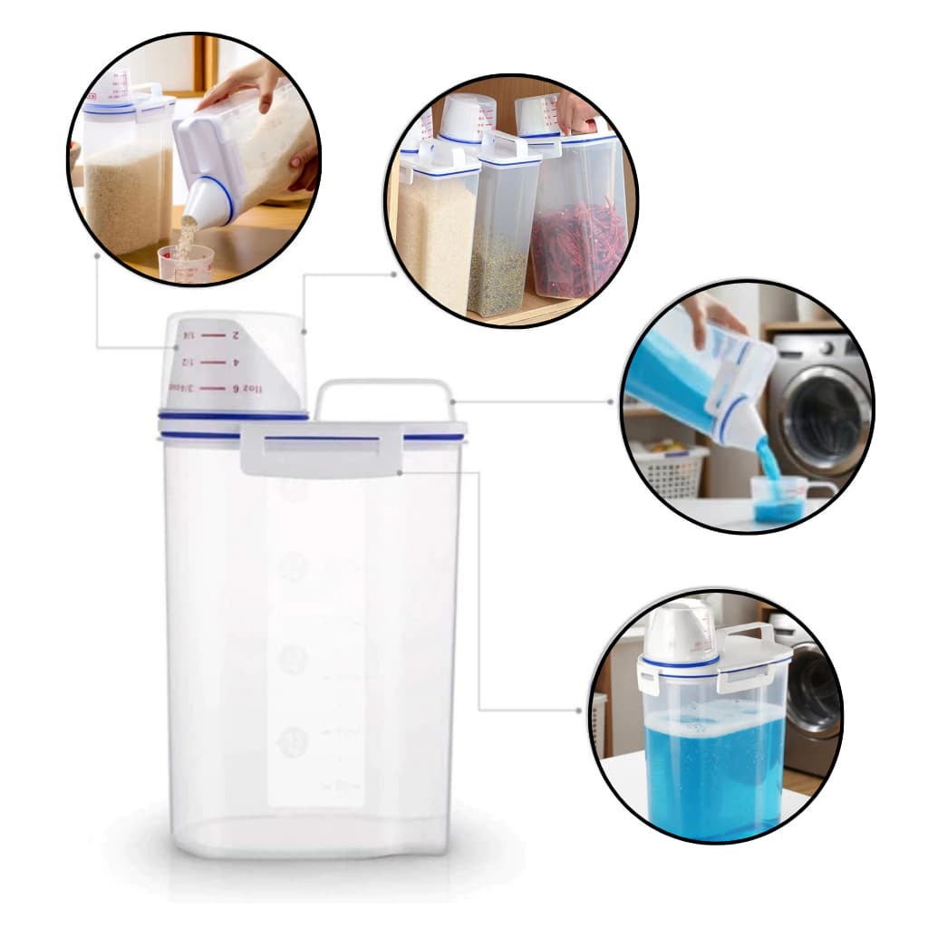 Dispenser Hermético Transparente Com Dosador Alimentos Multiuso Produto de Limpeza