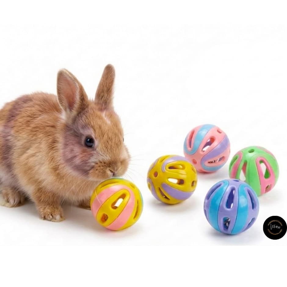 Bola Interativa com Guizo para coelhos  roedores –  2 unidades