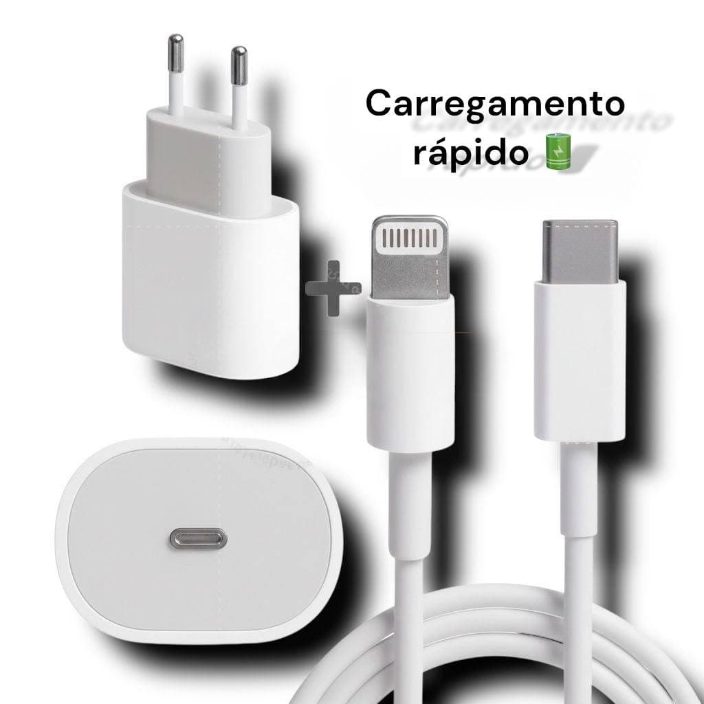 Carregador Turbo Fonte com Cabo Carregamento Rápido 35W 20W
