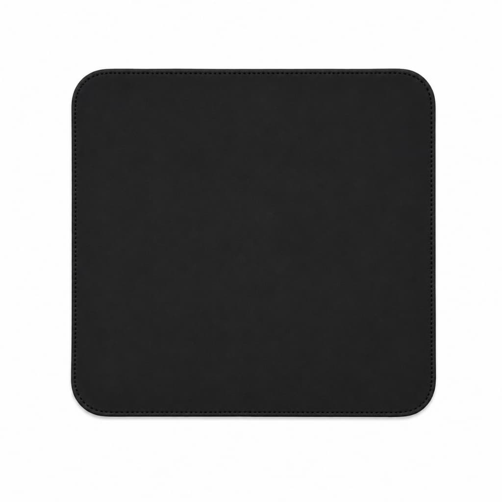 Mouse Pad Couro Sintético Preto 20cm x 20cm