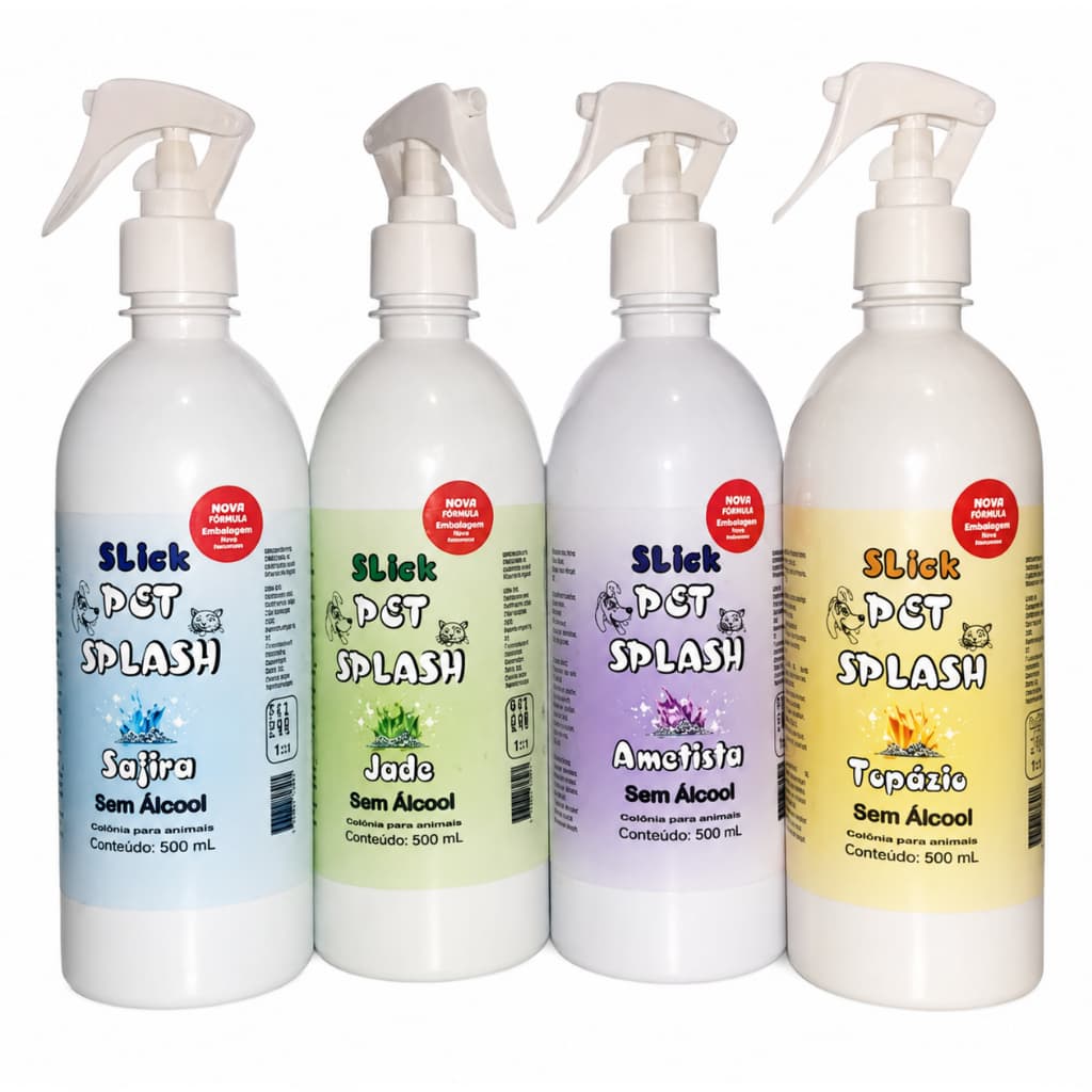 Perfume Slick Pet Splash Para Cães e Gatos Com Borrifador 500ml Fragâncias Diversas