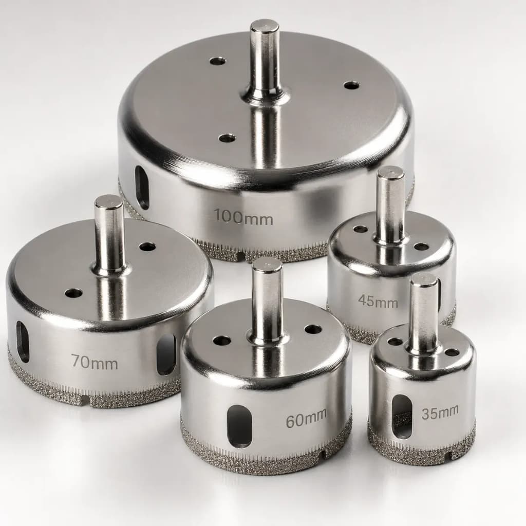 Serras Copo Diamantadas Vidro Ceramica Etc 35-100mm 5 Peças