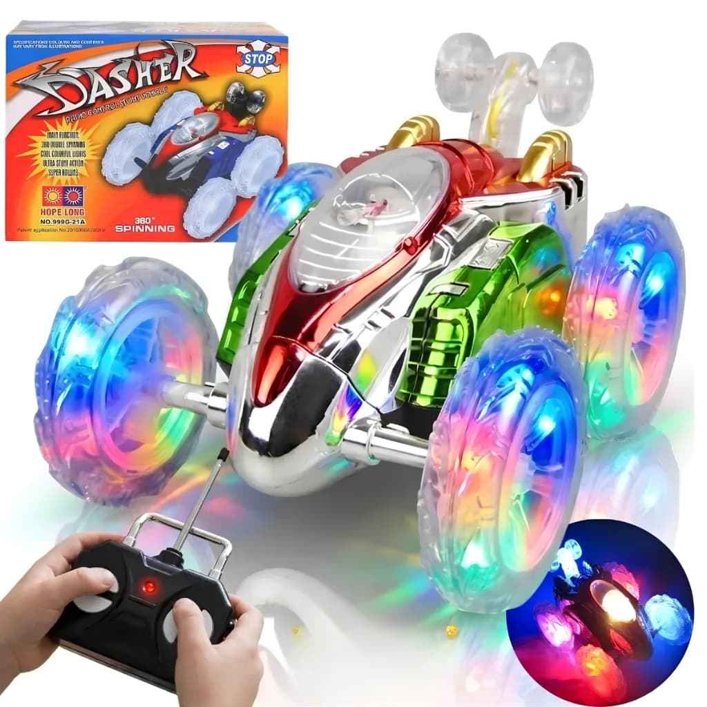 Carrinho Controle Remoto Maluco Carro Gira 360º C/ Luz