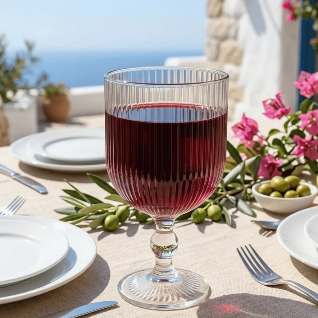 Jogo 6 Taças de Vidro Elegante para Água Suco Mesa Posta Taça Decorada Canelada