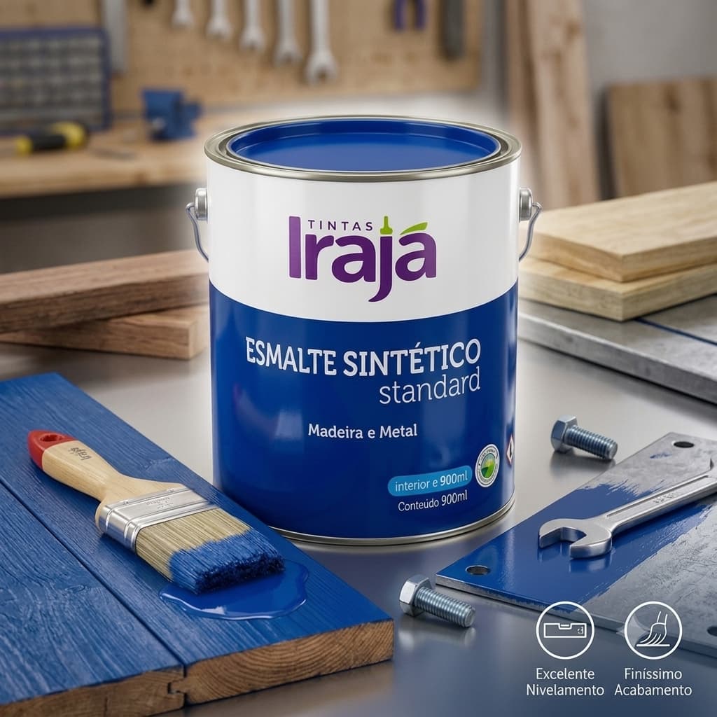 Tinta Esmalte Sintético Standard Irajá 900ml / 3,6L Madeira e Metal Óleo Diversas Cores