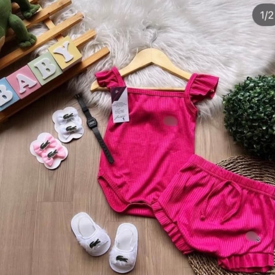 Conjunto Menina Barato Boddy e Short canelado menina Premium Estiloso