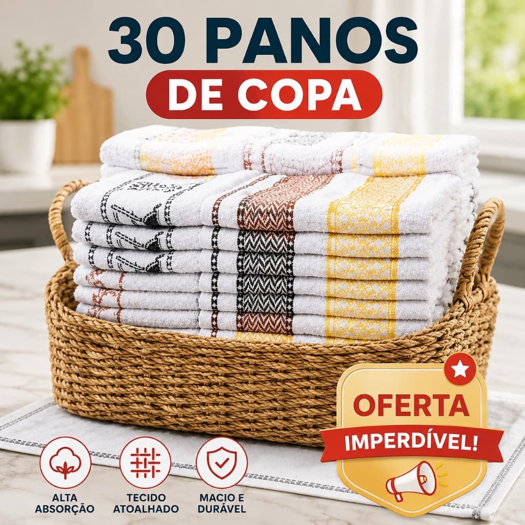 Panos De Prato Atoalhado Gourmet Branco Detalhe Barrado 30 Unidades 100% Algodão Revenda Atacado