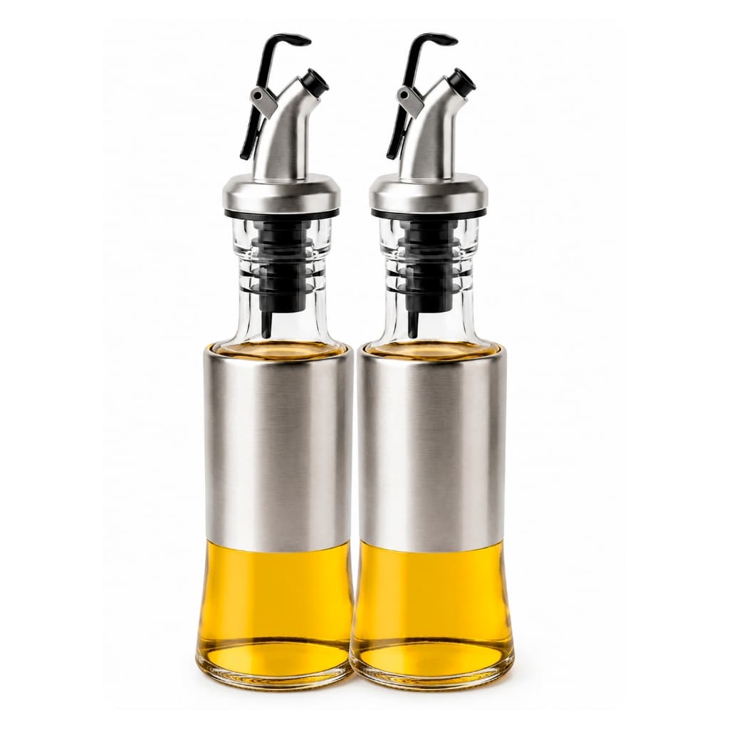 Galheteiro Dosador 200ml 2 4 ou 5 Unidades Vidro com Bico Automático para Azeite Óleo Vinagre