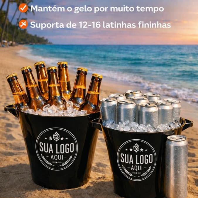 Kits Balde de Gelo 8L Personalizado ideal Balde para Long Neck combos Sua Marca Aqui