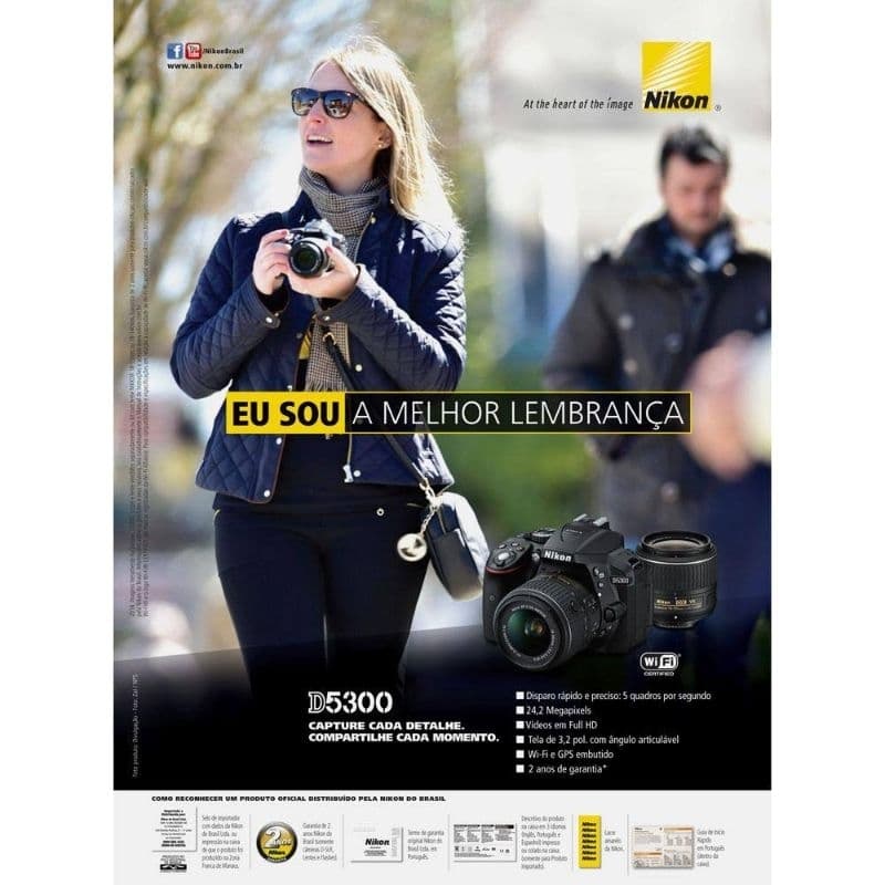 Semi Nova Câmera DSLR Nikon D5300 Kit com Lente 18-105mm | 24.2MP | Vídeo Full HD e Foco Automático Rápido.