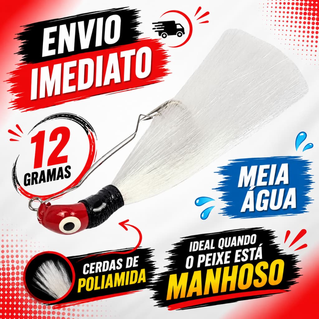 Isca Artificial Jig 12g Anti Enrosco Xuxinha Mutuca Penacho Tucunaré Traira Pesca Esportiva Lori