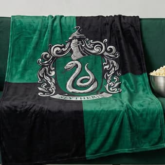 Manta Microfibra H.P Casas De Hogwarts Cobertor Macio E Aconchegante Presente Potterhead Sonserina