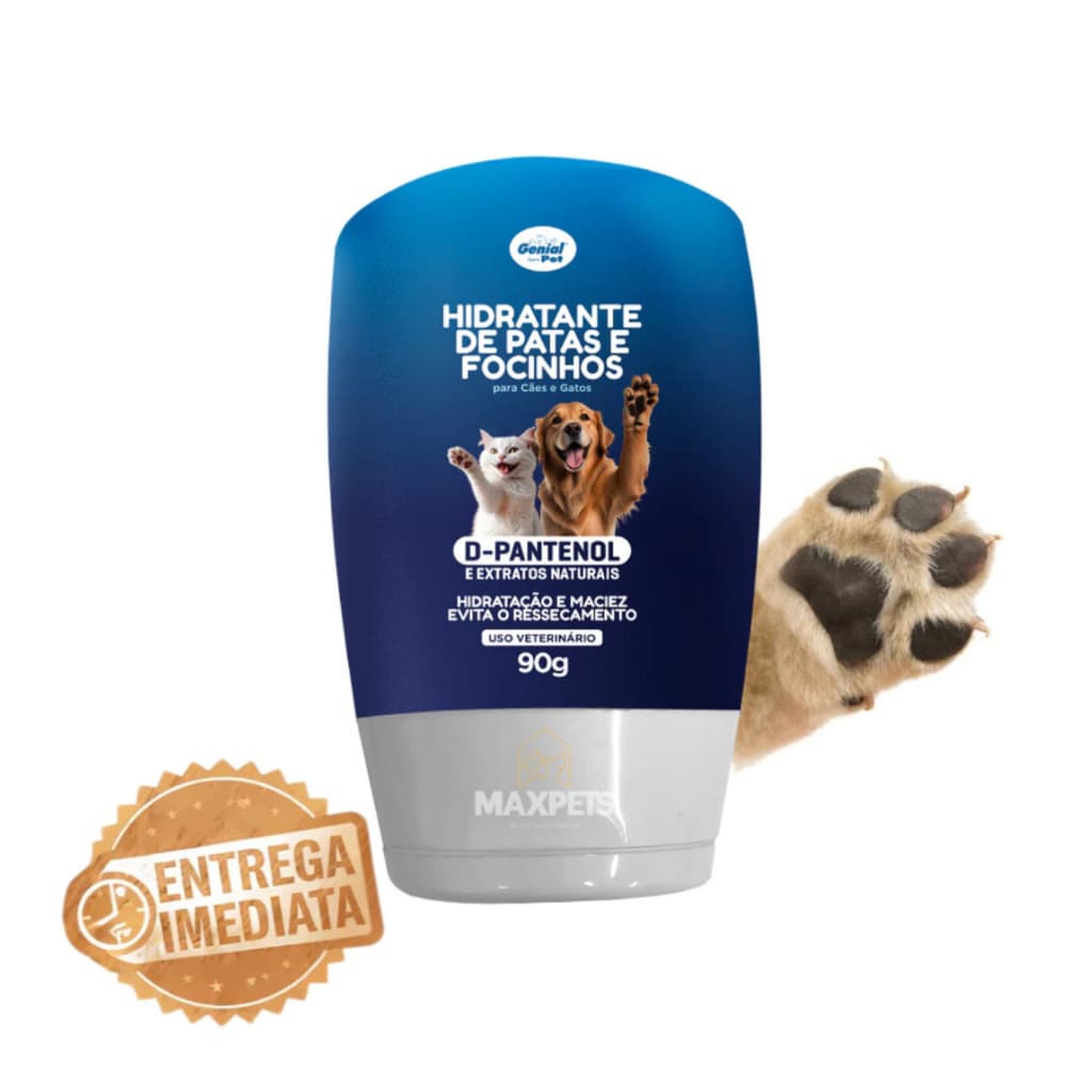 Hidratante de Focinho e Patinhas Genial Pet 70g - Hidratação Profunda e Sem Essência