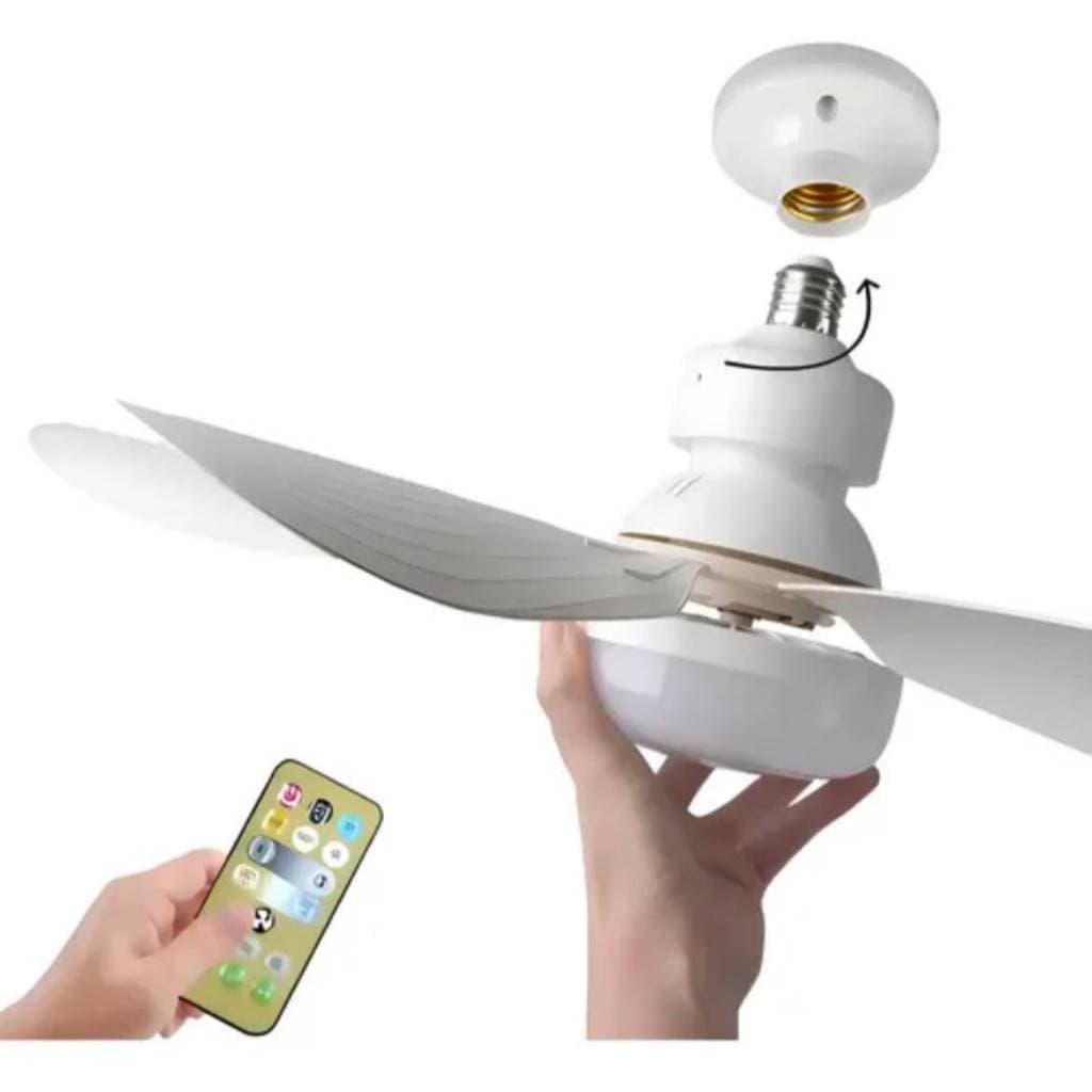 Ventilador de Teto Com Luz Para Pequenos Espaços 6 Hélices 60W Bivolt Controle Remoto
