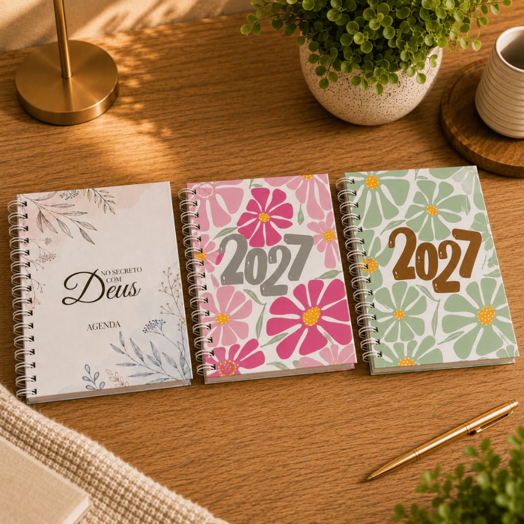 Kits Agendas De Anotações Capa Dura A5 205 Folhas Varias Estampas 2027