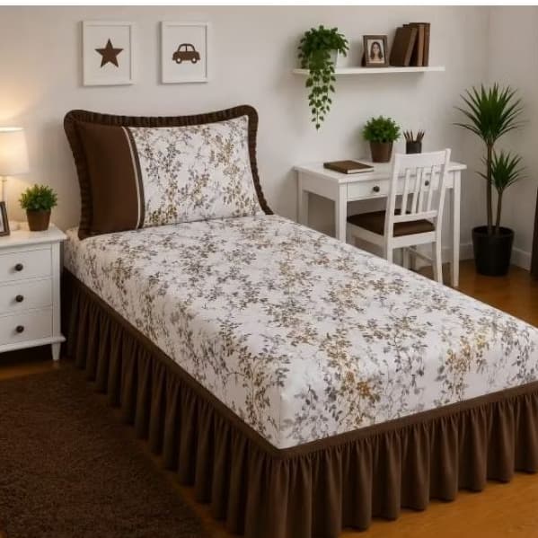 JOGO DE CAMA COBRE LEITO COLCHA SOLTEIRO OXFORD COM BARRA.