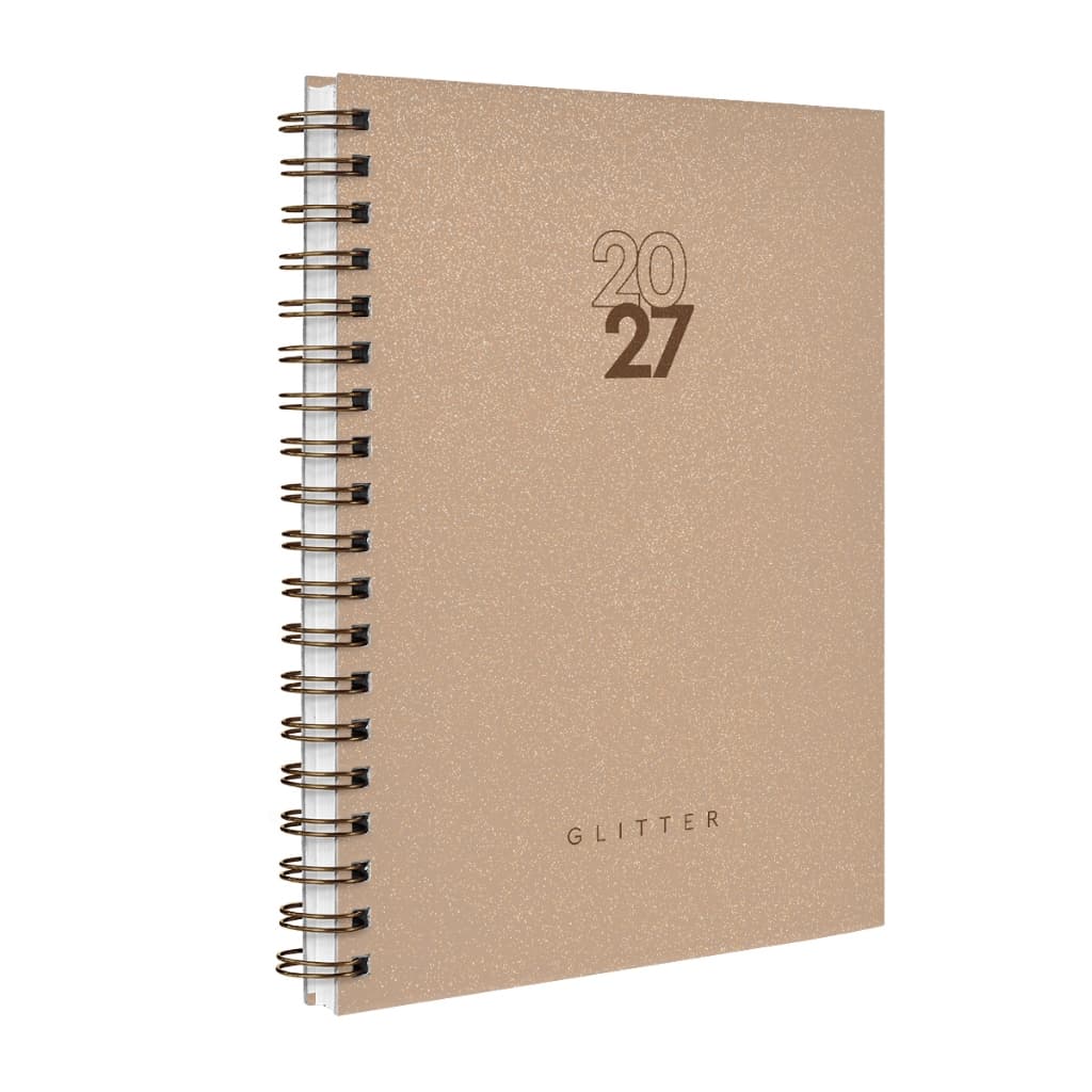 Agenda Planner Executiva Semanal Capa Dura 2027 Solid Glitter