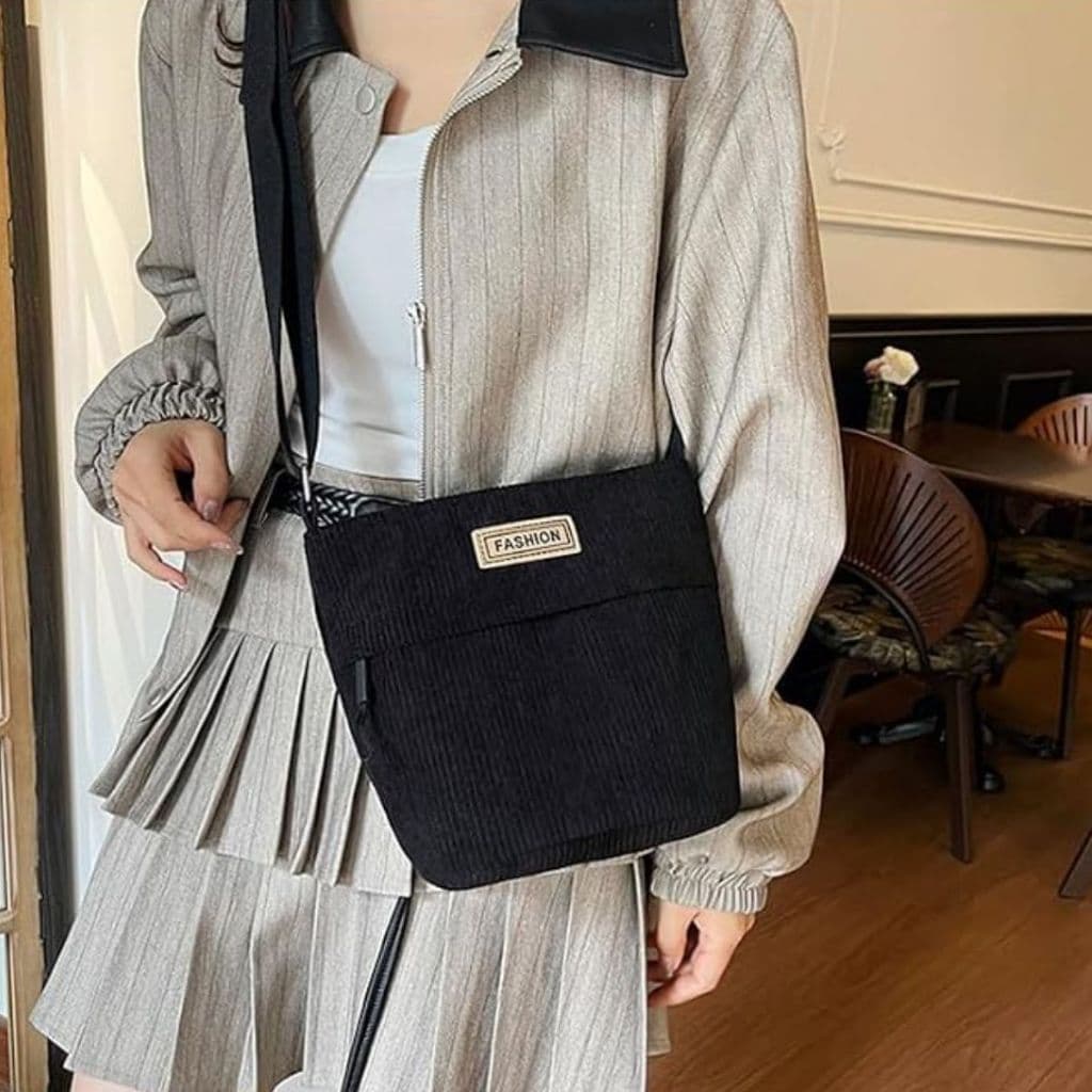 Bolsa de Veludo Com Zíper Bolso Feminina Masculina Unissex Pequena Ombro Mão Casual Tiracolo