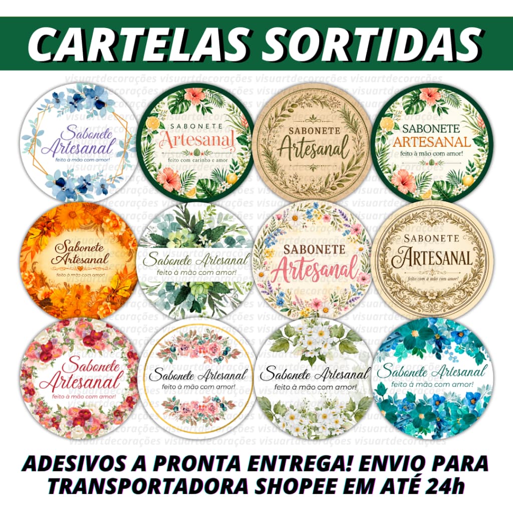 Kit 130 Adesivos para Sabonete Artesanal Lembrancinha Embalagem Cliente