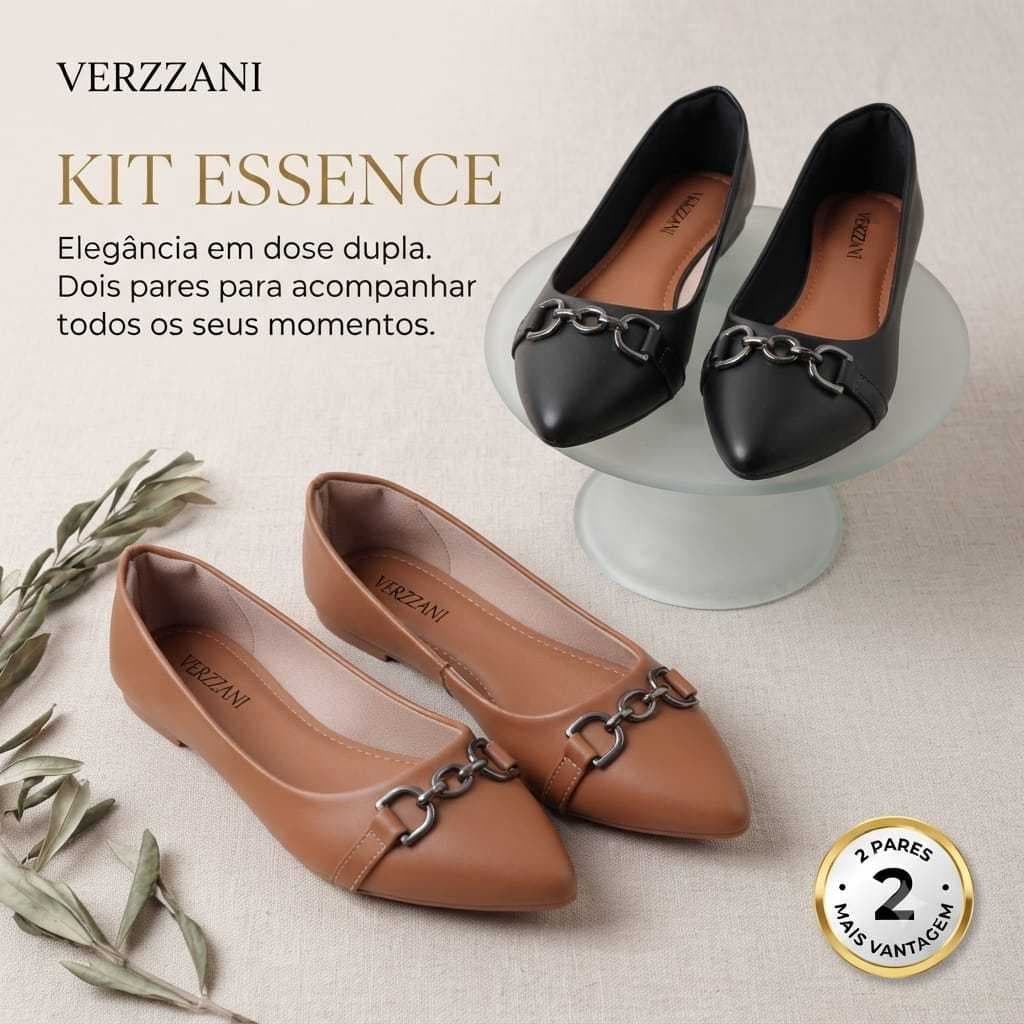kit 2 pares de sapatilha VERZZANI napa preta e napa caramelo ambas com ABS ,palmilha confort, antiderrapante