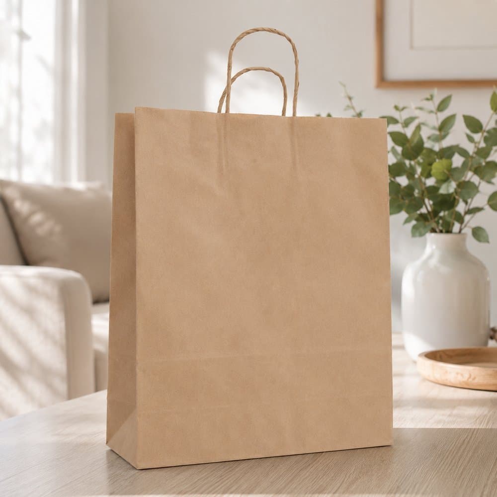 Kit conjunto 10 Sacolas  Kraft Tamanho G escola escritorio casa decoraçao cor Parda