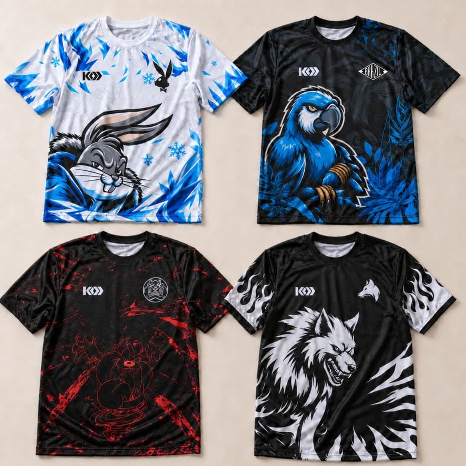 Camiseta Dry Fit Interclasse Gincana Estampada Unissex Animais e Personagens Esportiva Academia