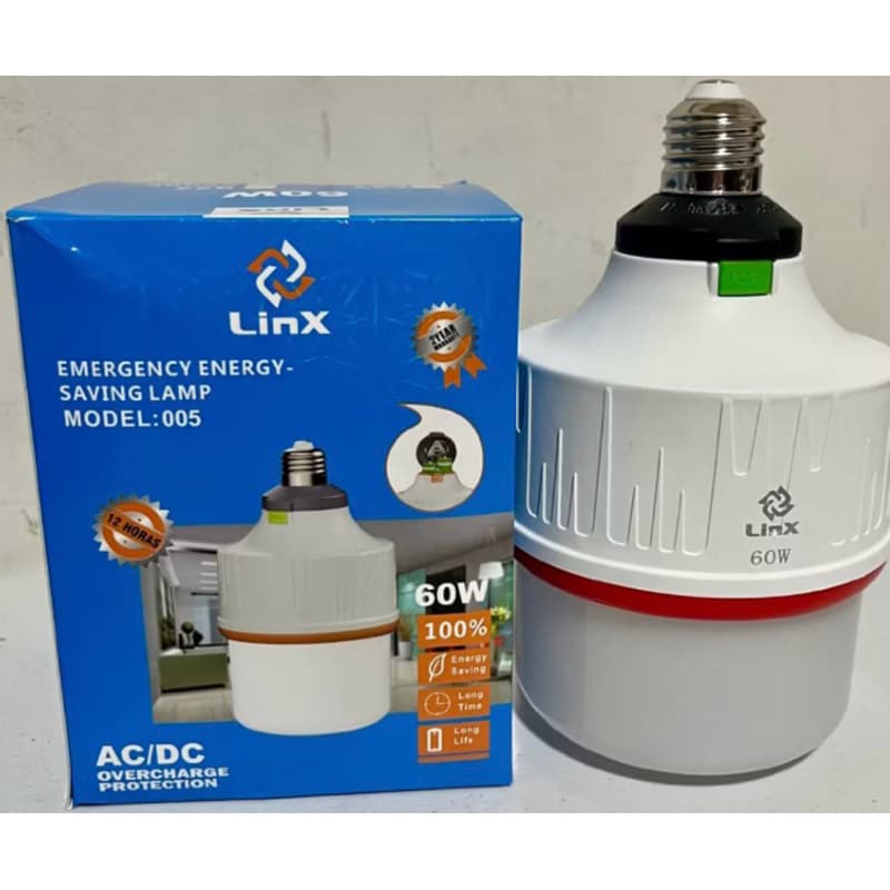 Super lâmpada Lanterna recarregável 60w bivolt Potente iluminação até 12h ligada possui 3 bateria