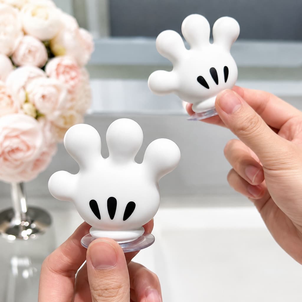 Gancho Suporte Adesivo de parede para Escova de dente Esponja Objetos Luva Mickey Disney