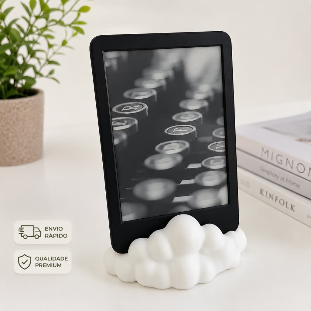 Suporte para Kindle em Formato de Nuvem | Apoio para Leitura | Base Decorativa em Impressão 3D