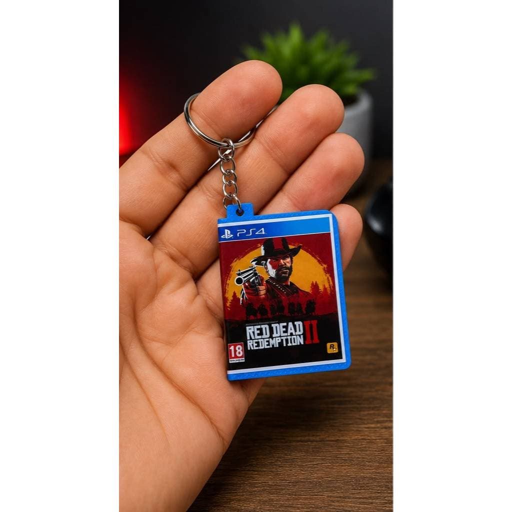 Chaveiro Mini CD de Jogo PS5 Red Dead Redemption 2 com Mini Disco – Impressão 3D