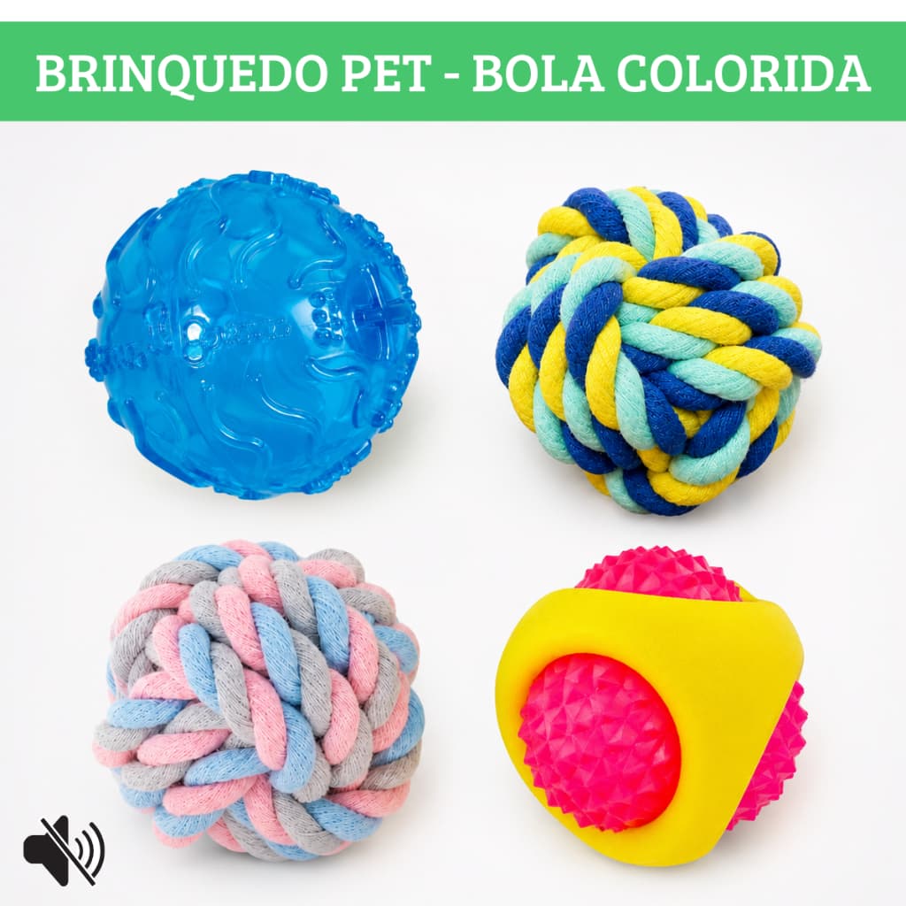 Brinquedo Pet Bola Mordedor Ultra Resistente Antiestresse para cães gatos texturizada e sem barulho