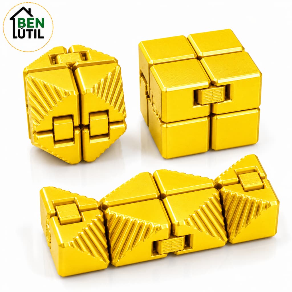 Cubo Mágico Infinito 3D Brinquedo Sensorial Antiestresse Fidget Toy para Foco e Relaxamento