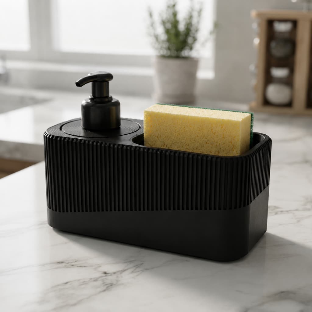 Organizador Cozinha Dispenser Detergente Porta Esponja Design Moderno